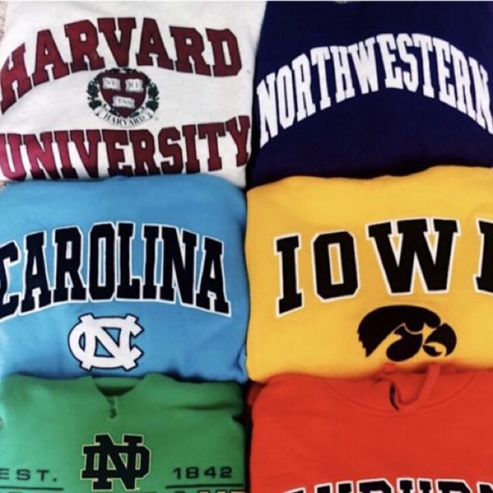 ISO!! College/university crew necks/sweatshirts